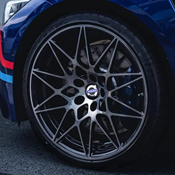 4st Hjul Center Caps Sticker för Ford ST, Svart Aluminium Hjul Center Hub Covers Sticker, 56mm/2.22&#39;&#39; forvolvo-blue