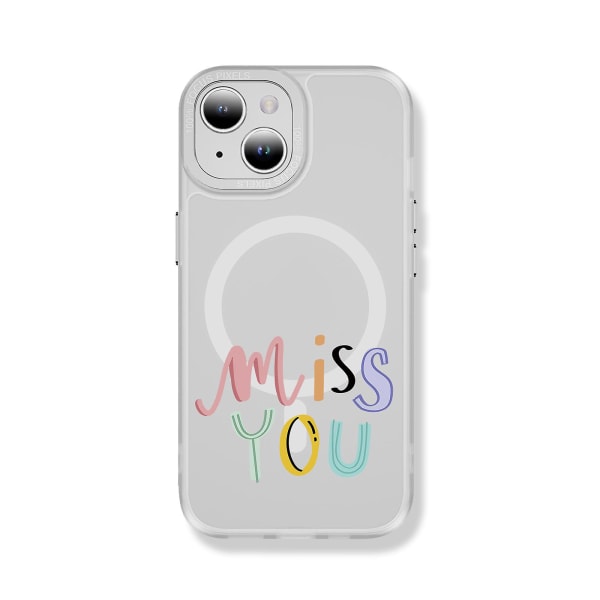 Creative Painted Pattern Matt Magsafe Magnetic Phone Case Lämplig för Iphone 15 Case och andra modeller Style D Transparent Ypcx0192