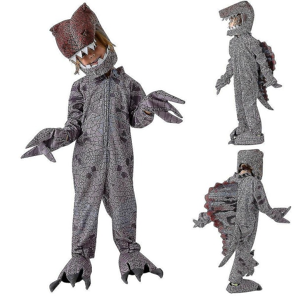 Barn Dinosaur Spinosaurus Jumpsuit Halloween Cosplay Carnival Party Dräkt Outfit Set 8-9Years
