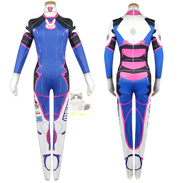 Dva Cosplay Kostym Bodysuit Zenti Spel Kvinnor Sexig Vuxen Jumpsuits Dva Peruk Leksakspistol Hörlurar Halloween Fest Kostymer Kläder 155 style B