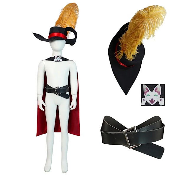 Anime Film Puss In Boots PUSS Vuxna Barn Cosplay Kostym Kappa Hatt Bälte Dräkt Katt PUSS Full Kostym Halloween Kostym Kids 150 PUSS-2