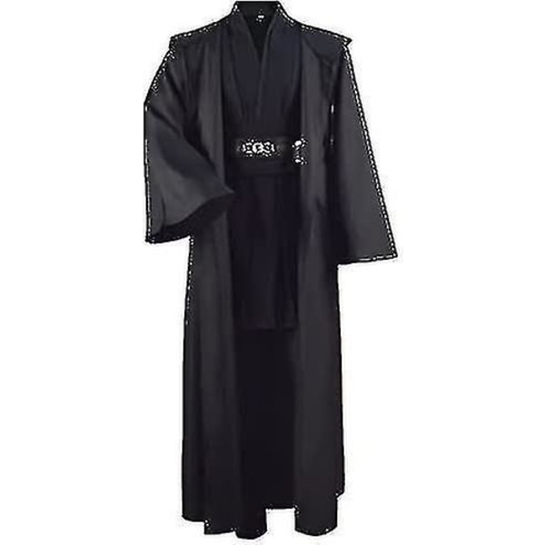 Ycy-vuxen tunikadräkt för jedi-outfit Skywalker Halloween Cosplay-dräkt Hooded Robe Cloak Full Set Uniform Tre versioner Black 4X-Large