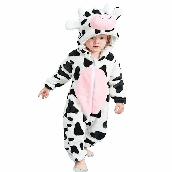 Unisex Baby Flannel Stitch Cosplay Romper Animal Onesie Kostym Huva Cartoon Outfit Suit 100(18-24M)-Anime mo 09