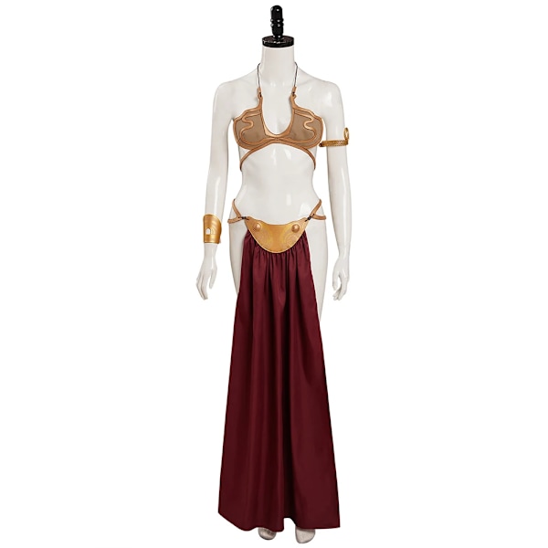 Rymdstriden Fantasy Prinsessan Leia Cosplay Sexig Slavklänning Kostym Kvinnor Förklädnad Bikini Outfits Halloween Karneval Festdräkt XL Female Size