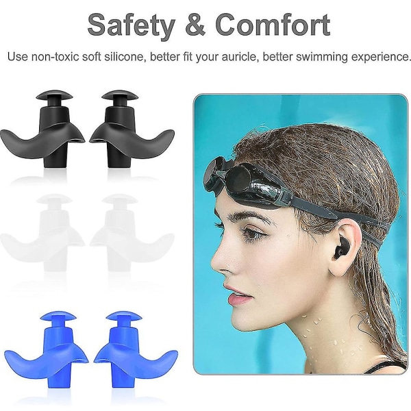 3 par silikon vattentäta öronproppar för vuxna och barn mellanörat vattentäta öronproppar för professionella S green