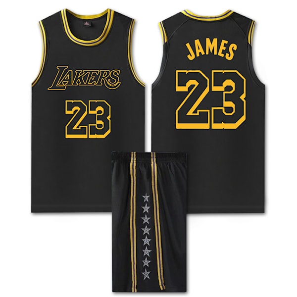 NBA Basketball Uniform LAL Black Suit-No. 23 James L (160-165cm)