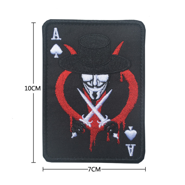 Ace of Spades Armband Broderat Kardborretyg Label Poker (V for Vendetta)