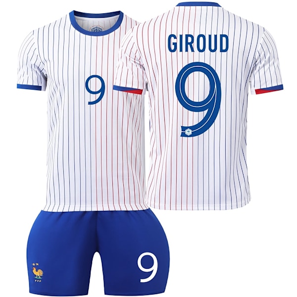 Herr/Barn 2024 EM Fotbollströja Frankrike #9 Giroud Fotbollströjor Kit Sport T-shirt Vit #9giroud xl