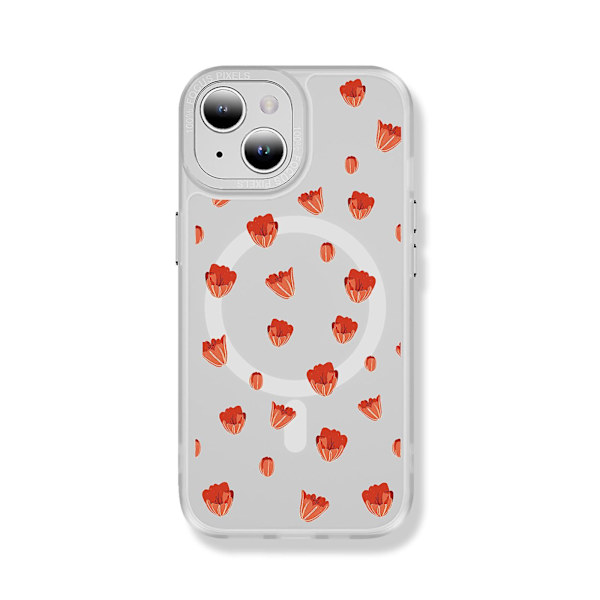 Creative Painted Pattern Frosted Magsafe Magnetic Phone Case Lämplig för Iphone och andra modeller Style B Transparent Svart Ypcx0325
