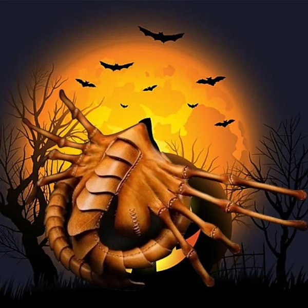 Halloween Facehugger Scorpion Mask Cosplay Kostym Rekvisita Läder Alien Face Hugger Horror Halv Ansiktsmask Masker Fest Dekoration Mask