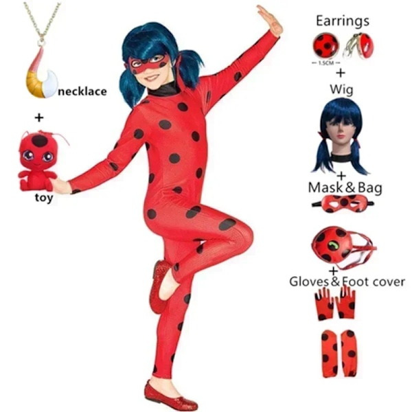 2024 Jul Barnkläder Karneval Barnkläder Karneval Halloween Födelsedagsfest Barnkläder Nyckelpiga L  120-130cm Superhero 9pcs