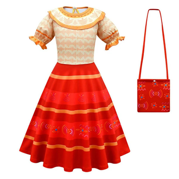 Blomster Encanto Kostym Isabella Charm Klänning Flickprinsessklänning Fantasy Fest Barnkläder 18 2-3T(Size 100)