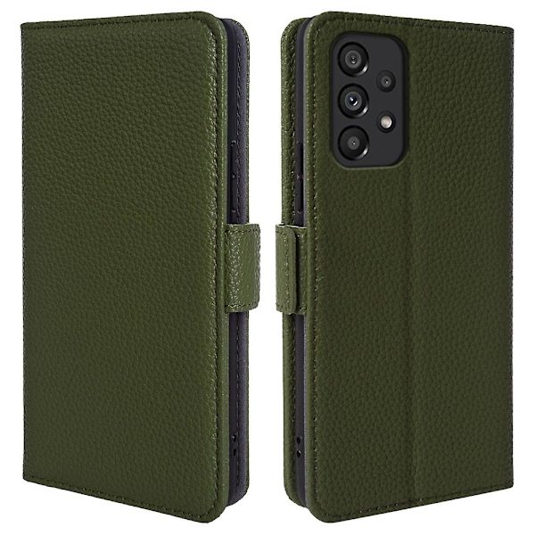 Cover i äkta nötskinn till Samsung Galaxy A53 5g Litchi Texture Stand Phone case Green
