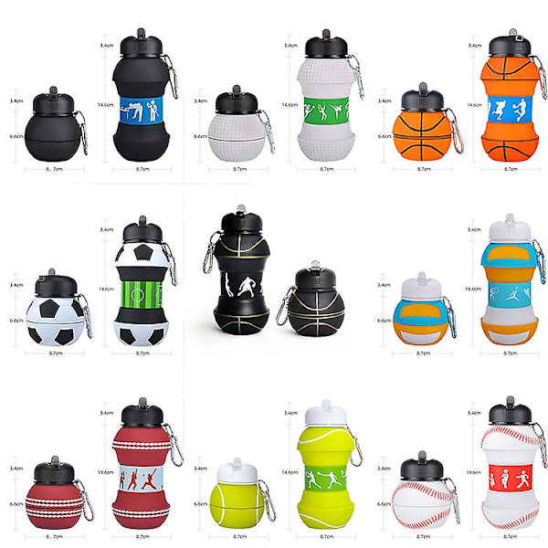 Utomhussport Silikonfällbar kopp Creative Water Cup Bärbar Anti-dropp och läckagesäker