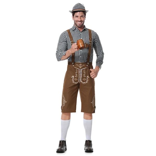 Man Kvinna Oktoberfest Kostym Traditionell Par Tysk Bayersk Öl Outfit Cosplay Oktoberfest Festival Festkläder M Men Full Set