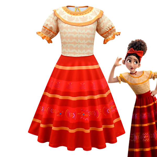 Encanto Isabella Mirabel Prinsessklänningar För Flickor Barn Halloween Födelsedag Bal Karneval Fest Barn Cosplay Kostym O Dolores B Dress 130(size 5-6T)