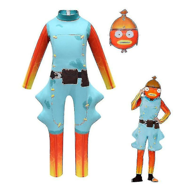 Halloween Barnkostym Tecknad Fish Cos Jumpsuit Pojke Jul Födelsedagsfest Fancy Carnival Kostymer Identitet Cosplay Fish Suit (med Headg) 150CM