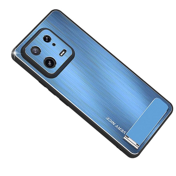 För Xiaomi 13 Hybrid Armor Kickstand phone case Borstad aluminiumlegering Tpu cover Blue