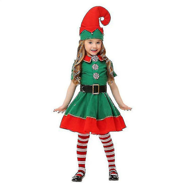 Jul förälder-barn outfit Toddler semester elf kostym Toddler jul outfit Tomtens kostym GIRL 150