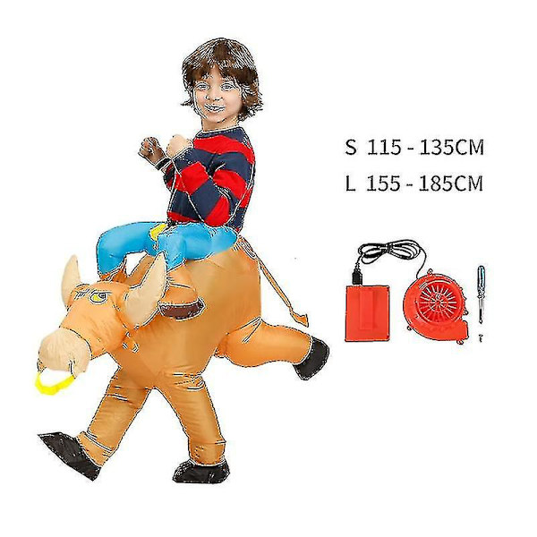 Barn Carnival Dinosaur Uppblåsbar Dräkt För Pojke Flickor Unicorn Halloween Cosplay Klänning Julfest Kostymer Kostymer Red 120-140cm