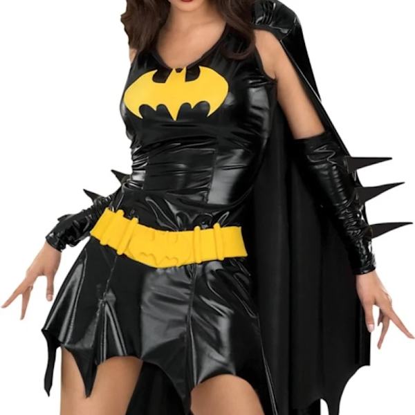 Ny Halloween-kostym Kvinnlig Cosplay Batman Spider-man Djävul Kostym Bal Cosplay Kostym One Size Black