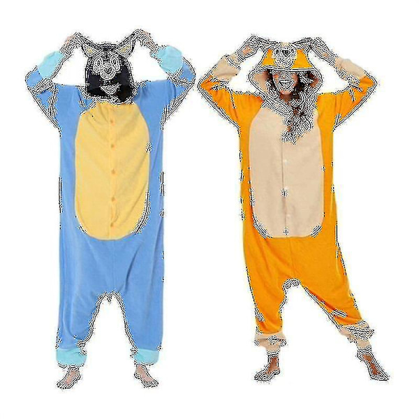 Djur Vuxna Tecknad Hund Onesies Pyjamas Halloween kostymer Jumpsuit Julklapp-yky Bluey L