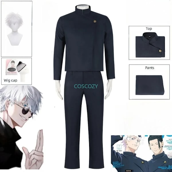 Gojo Satoru/Geto Suguru cosplaydräkt anime jujutsu Kaisen cosplay pojkar HERR blå uniform skräddarsydd cosplay cos L B3
