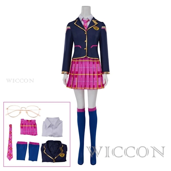 Song Hana Cosplay Anime Kostym Skolflicka D.va JK Uniform Topprock Kjolar Kostym Halloween Dva 3:e Part Outfit för Kvinnor XXXL costume