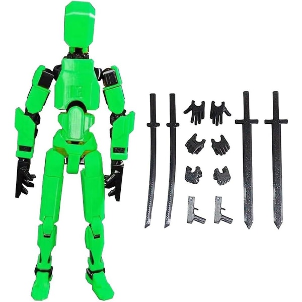 3D Titan T13 Multi-Jointed Action Figur Toy for Him -Blå Green