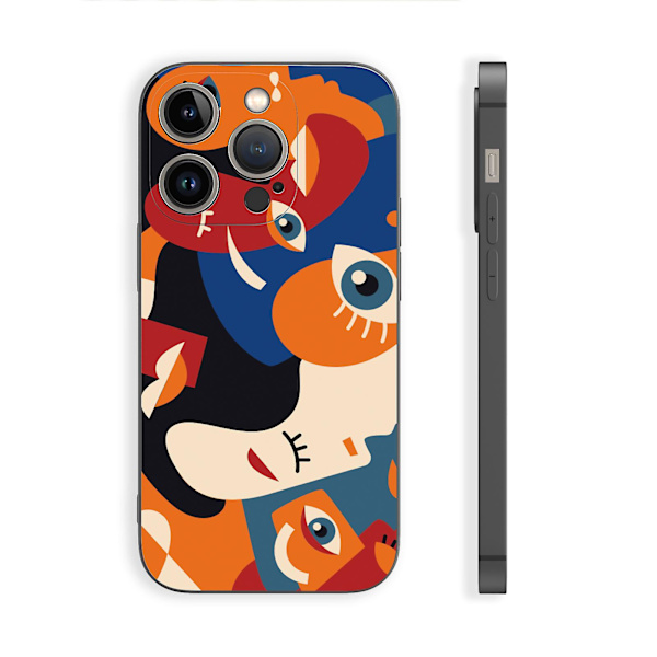 Creative Cartoon Tpu Gummi Stötsäkert Phone case För Iphone 15 Case Series Style B Svart Ypdt1858