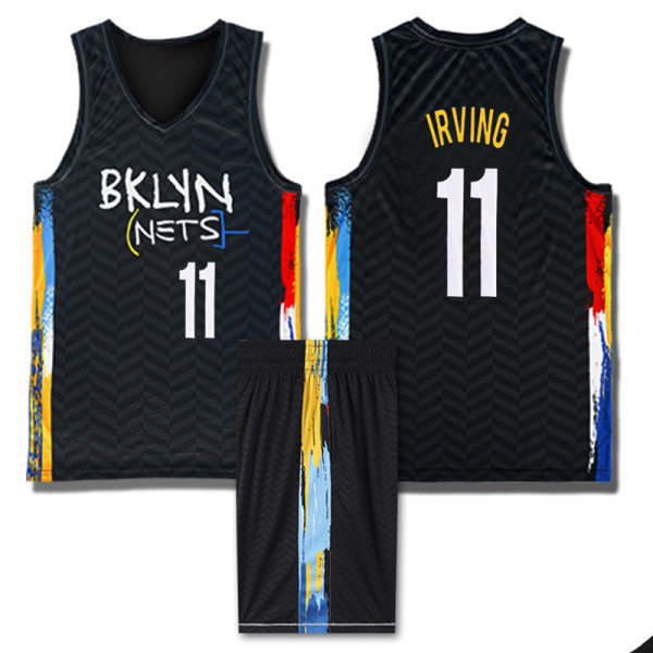 NBA Basketball Uniform BKN 21 City Edition kostym - nr 11 Irving Children M/24 yards (130-140cm)