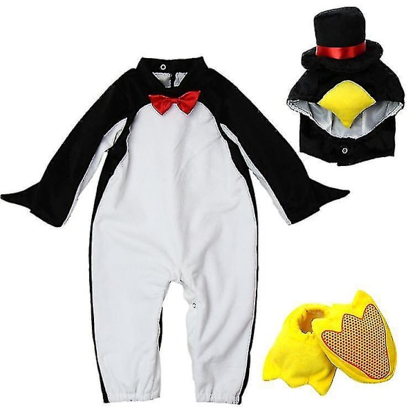 Småbarn Dinosaurie Dräkt Barn Söt Hooded Onesie Animal Cosplay Kostym Penguin 80CM