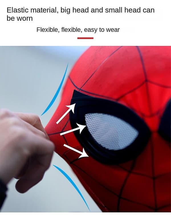 Spindelmannen mask med blå lins Cosplay - vuxen