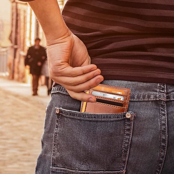 Clip-plånbok framficka Minimalistiskt läder med Rfid-blockerande clip-plånbok för män och kvinnor style1