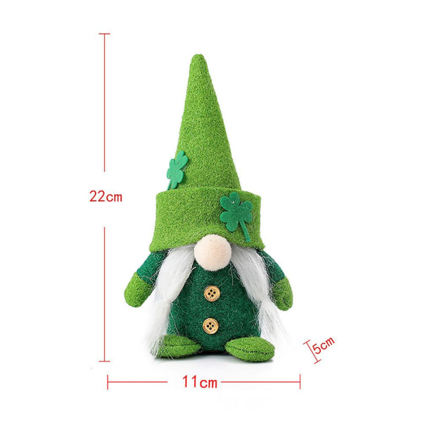 St Patricks Day Gnomes Docka Kvinna Man Typ Grön doll Med Klöver Dekor Present För Barn Kvinnor Män Male