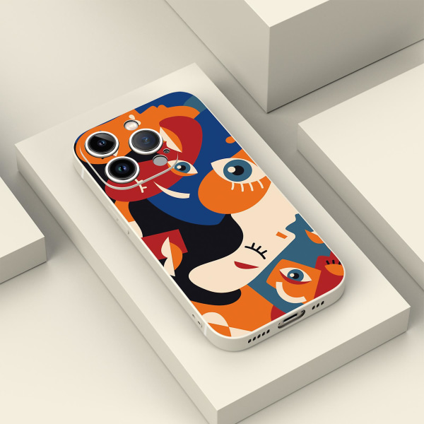 Creative Cartoon Tpu Gummi Stötsäkert Phone case För Iphone 15 Case Series Style B Vit Ypdt1858