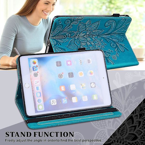 För Lenovo Tab M10 (Gen 3) TB-328FU/TB-328XU Imprinting Tablet Stand Case PU- cover Blue