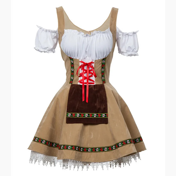 Par kostym Oktoberfest kostym parad tavern bartender servitris outfit cosplay halloween karneval festlig festklänning M Man