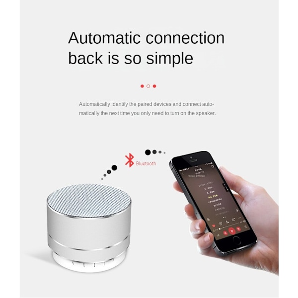 A10 Metal Portable Mini Bluetooth-högtalare - Silver
