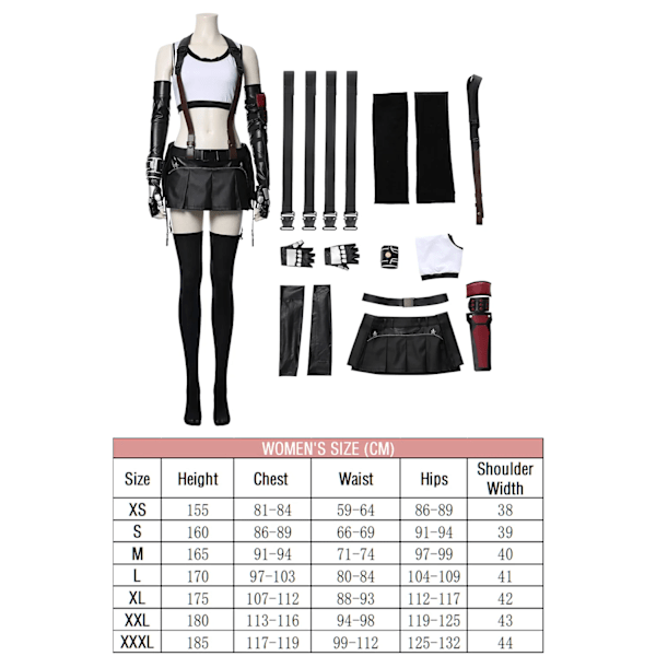 Tifa Cosplay Baddräkt Anime Game Final Cos Fantasy VII Peruk Mössa Sexig Underkläder Kvinnlig Halloween Fest Roll Fantasia Outfit XXXL Female D