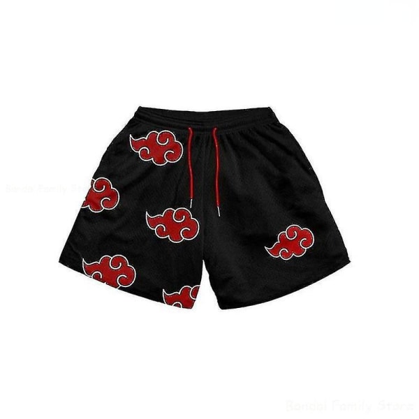 Naruto Akatsuki Herr Korta Byxor Sommar Casual Anime Andas Beach Shorts Träningsbyxor Löpning Fitness Byxor Present Akatsuki 4 L