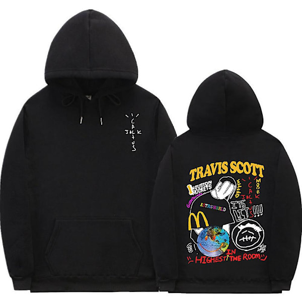 Cactus Jack Hoodie Män Kvinnor Dubbelsidig print Utseende Mamma I Can Fly Travis Scott Hoodies Unisex Hip Hop Streetwear Q02752*black XL