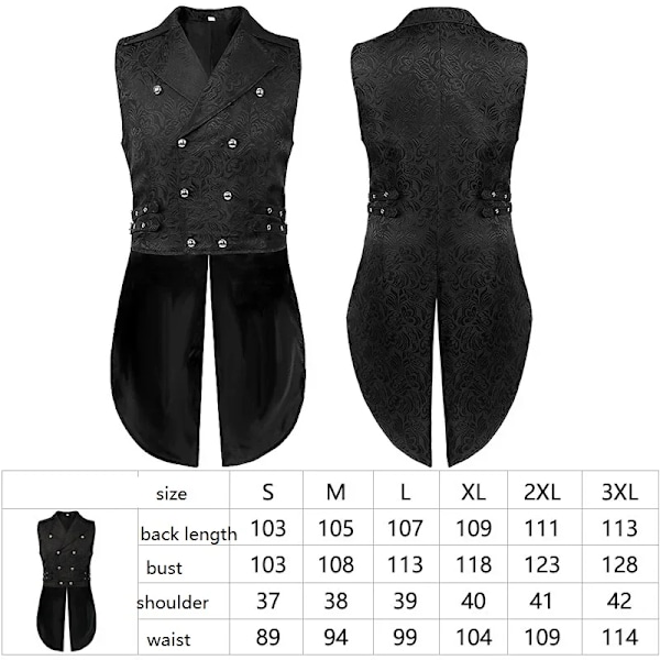 Medeltida viktoriansk edwardiansk prins cosplay kostym set steampunk renässansskjorta väst gotisk läderbyxa halloween outfit L balck vest