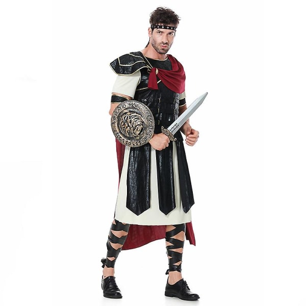 Spartan Warrior set Roman Gladiator Cosplay Halloween Carnival kostym för vuxet barn Adult no shield knife XXL