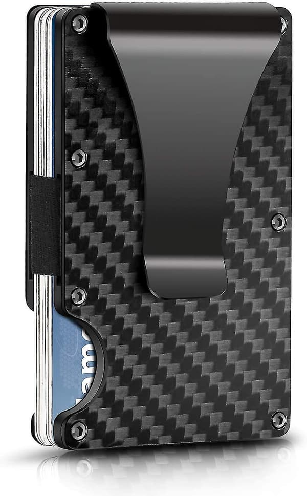 Minimalistisk korthållarplånbok Kolfiberplånbok Rfid Blocking Slimmetal Plånbok null none