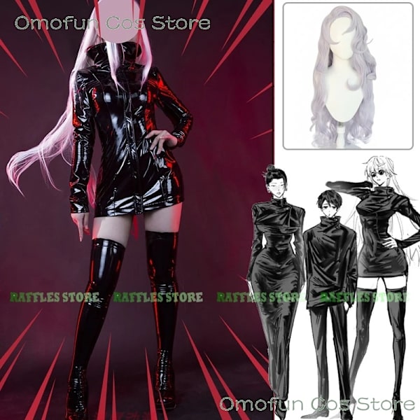 Kvinnlig Gojo Satoru Cosplay Kostym Peruk Genderswap Svart Kostym Halloween Anime Comic Event Fest Fancy Kläder för Kvinnor One size Only wig