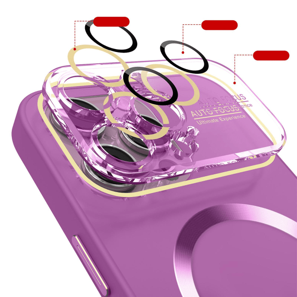 Magsafe- case kompatibelt med Iphone 15 Pro Max, reptåligt matt stötsäkert cover med helt kameralinsskydd Purple For iPhone 15 Pro Max