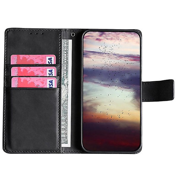 För Xiaomi 13 Ultra Flip phone case Crocodile Texture Pu Läder Skin-touch cover Black