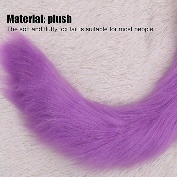 Faux Fur Tail Party Kostym Accessoarer Plysch Fox Wolf Tail Purple