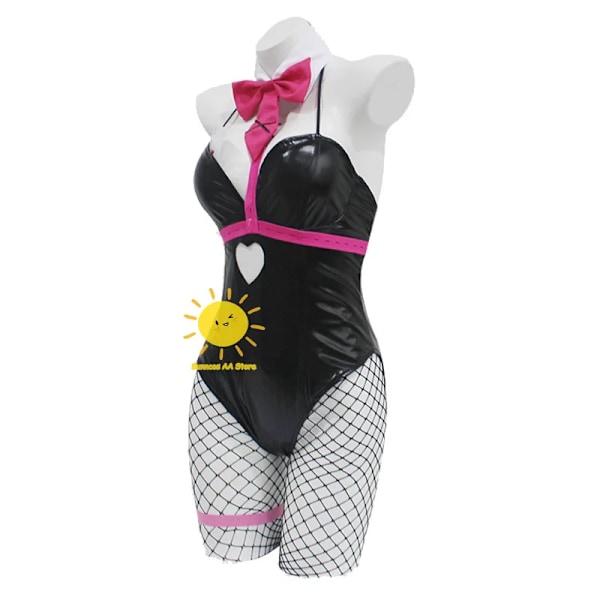 Miku Rabbit Hole Cosplay Peruk Svart Lackläder Bunny Girl Sexig Söta Halloween Cosplay Kostymer Huvudbonader Kläder Bågar Flicka L Style C